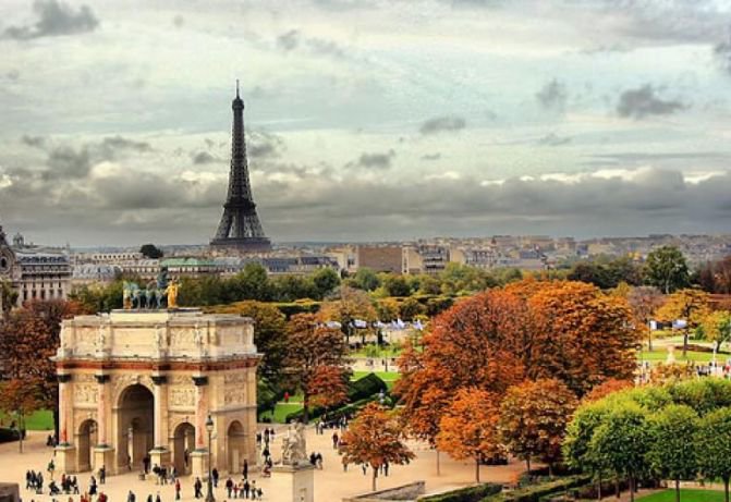 Париж осенью - франция, париж, эйфелева башня - оригинал