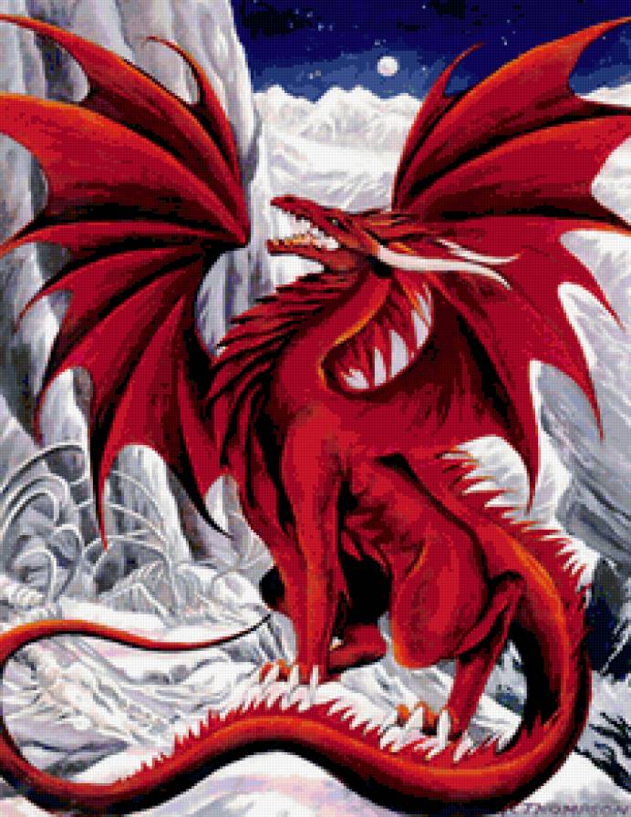 красный дракон - фэнтази, драконы, хищники - предпросмотр