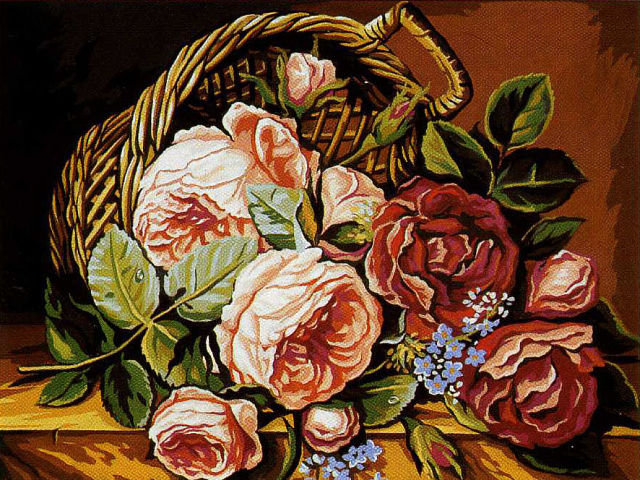 №191432 - розы, цветы, корзина - оригинал