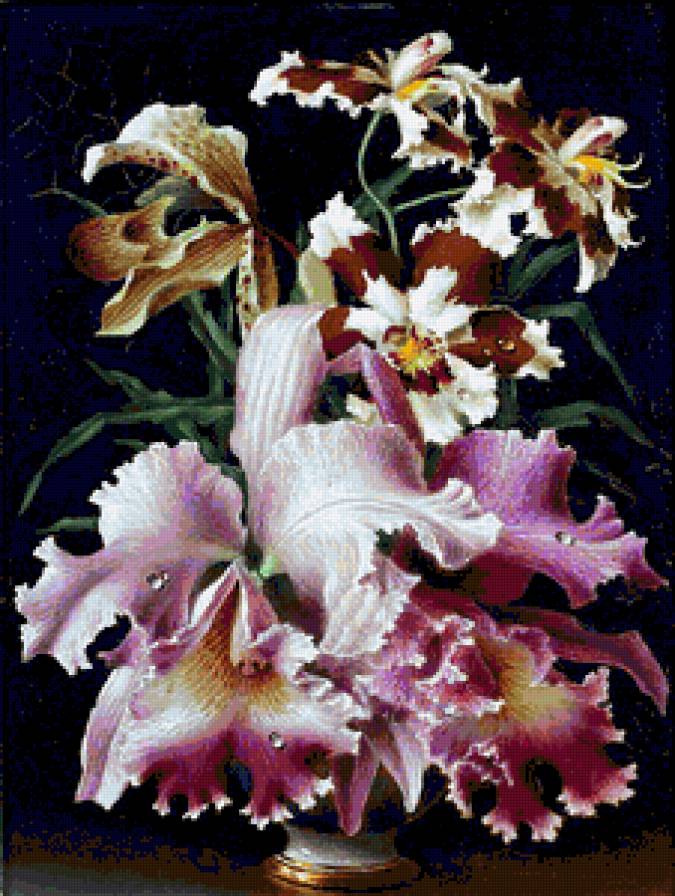 Орхидеи - орхидея, цветы, букет, картина, природа, орхидеи, натюрморт - предпросмотр