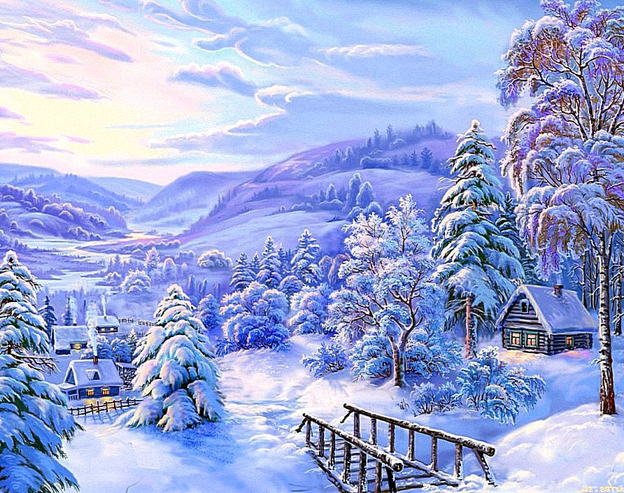 Зимний пейзаж - пейзаж, зима - оригинал