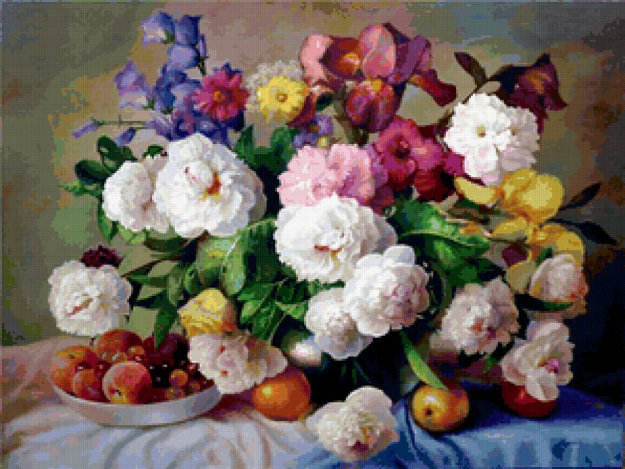 цветочная композиция - цветы, розы, панно - предпросмотр