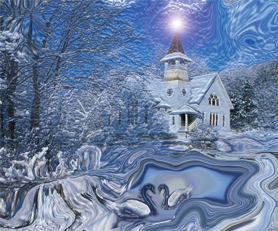 Ледяная сказка - пейзаж, зима, картина, природа - оригинал