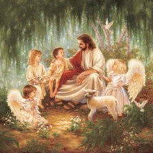 Оригинал схемы вышивки «Христос и дети» (№192291)