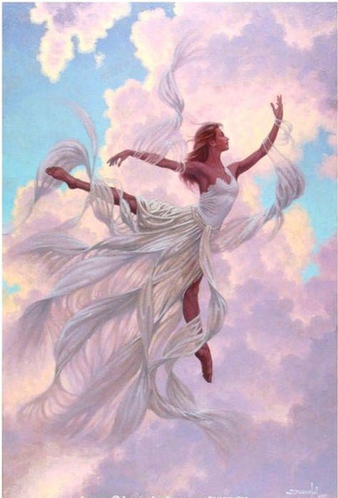 танец на облаках - грация, танец, девушка, балерина, небо, облака, фантазия - оригинал