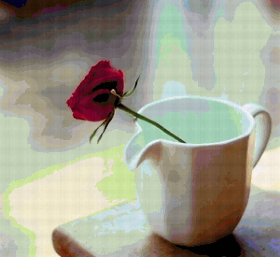 роза в чашке - роза, чашка, цветок - предпросмотр