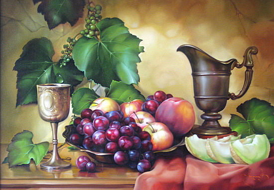 №192867 - для кухни, виноград, яблоки - оригинал