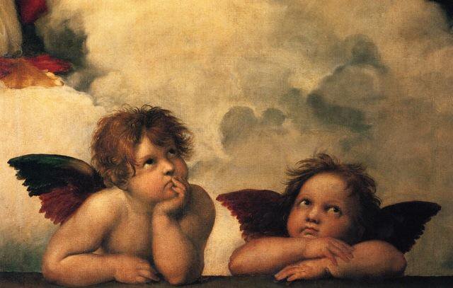 ангелы (Сикстинская Мадонна) - картина, ангелы - оригинал