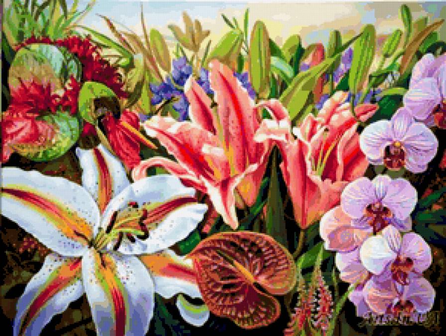 цветы - цветы, букет, орхидея, цветок - предпросмотр