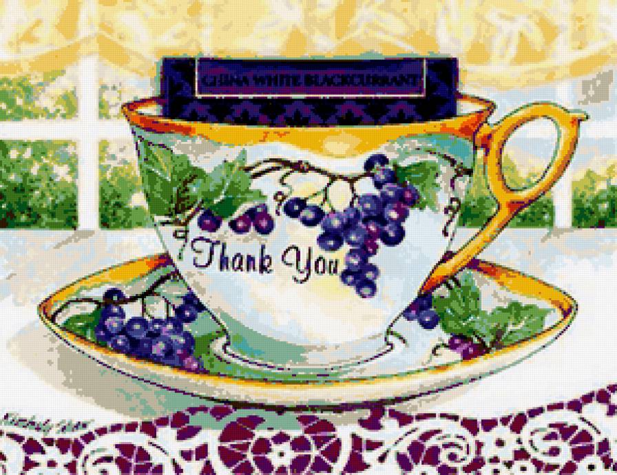Чаепитие - фарфор, посуда, ягоды, чаепитие, чай, для кухни, цветы, чашечка - предпросмотр