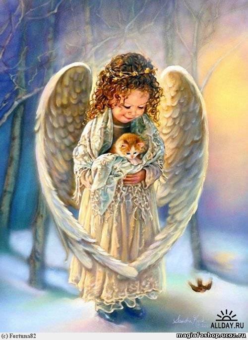 Ангел - рождество, ангел, домик, картина, религия, зима, снег, природа - оригинал