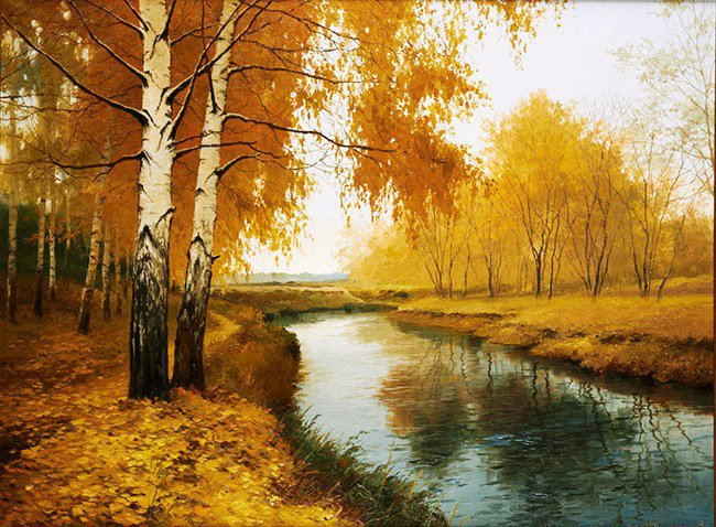 золотая осень - осень река - оригинал