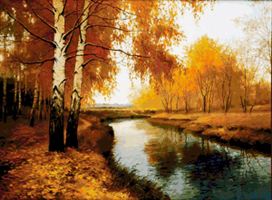 золотая осень - осень река - предпросмотр