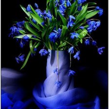 Схема вышивки «синие цветочки»