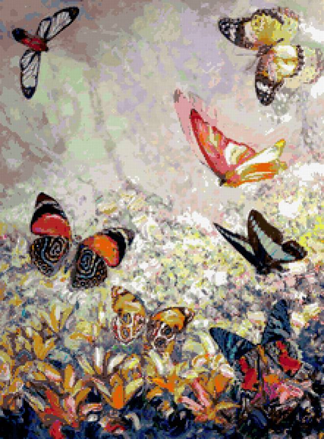 Бабочки - лето, картина, бабочки - предпросмотр