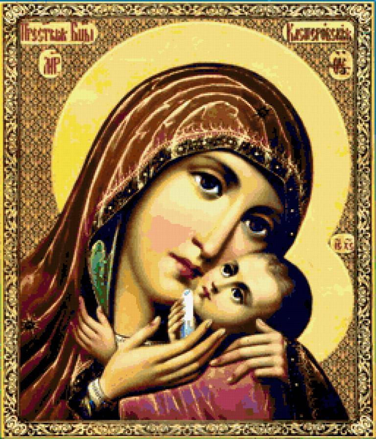 Икона Пресвятой Богородицы ''Касперовская'' - иконы, православные иконы, религия, картина, божество, святые, икона - предпросмотр