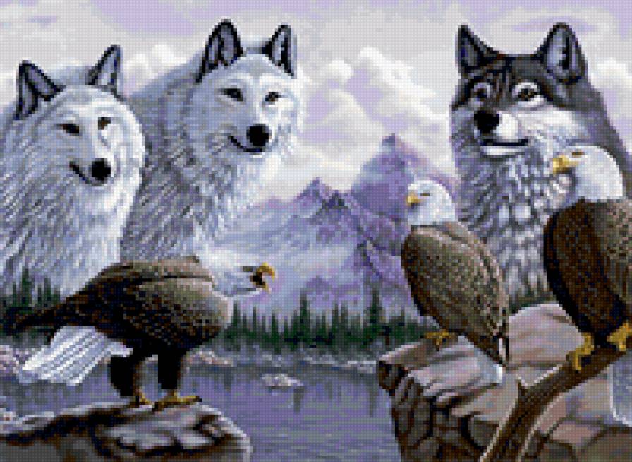 волки - животные волки птицы - предпросмотр
