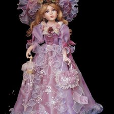 Схема вышивки «кукла в розовом»