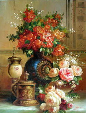 7657643 - букет, ваза, цветок, роза, розы, натюрморт, цветы - оригинал