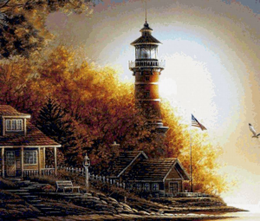 маяк - маяк, осень, домик - предпросмотр