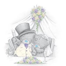 Оригинал схемы вышивки «мишки на свадьбе» (№198776)