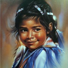Оригинал схемы вышивки «индейская девочка» (№199134)