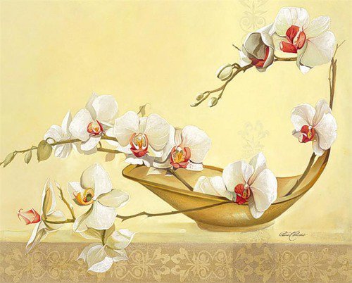Орхидеи - натюрморт, картина, цветы, живопись, орхидея - оригинал