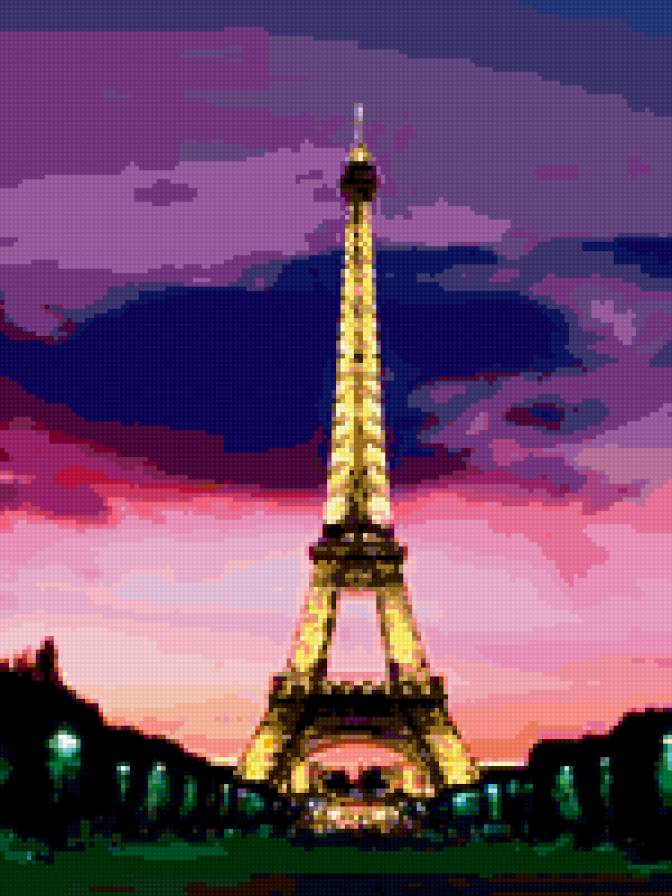 Башня - ночь, башня, париж - предпросмотр