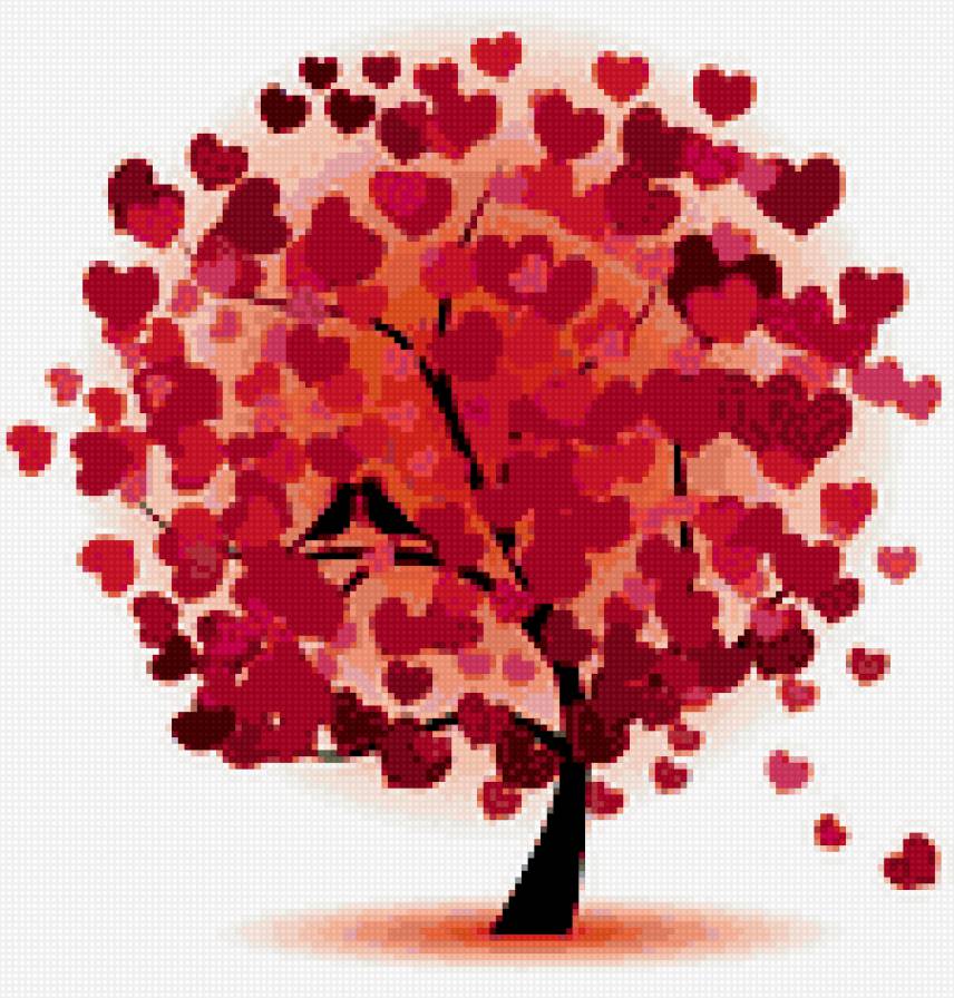 Дерево любви - счестье, любовь, дерево, картина - предпросмотр