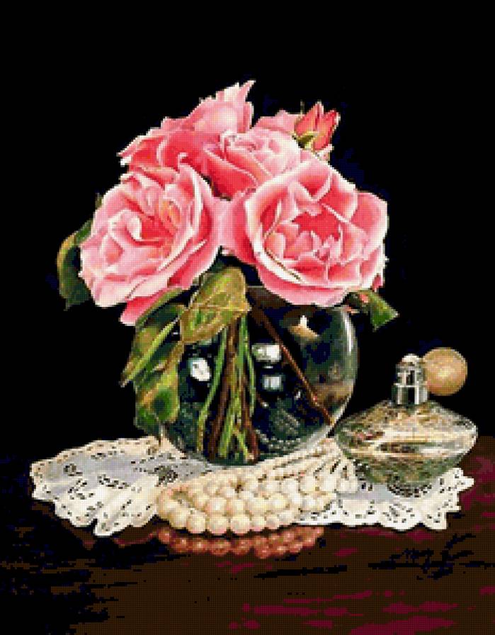 764875454 - бусинка, букет, цветы, ваза, духи, цветок, жемчужный, роза, розы - предпросмотр
