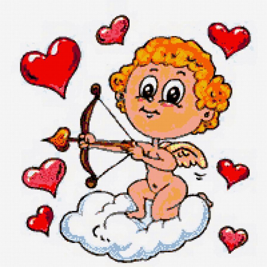 Валентинка - любовь, валентинка, ангелочек, купидон, валентинки, сердечко - предпросмотр