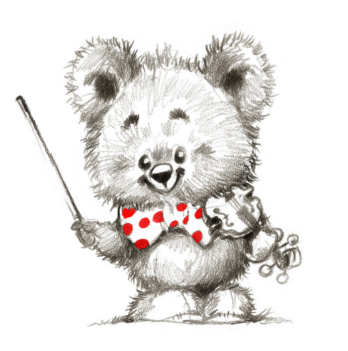 Медвежонок - для детей, цветы, медведи, мишки, скрипка, игрушки, медвежата - оригинал