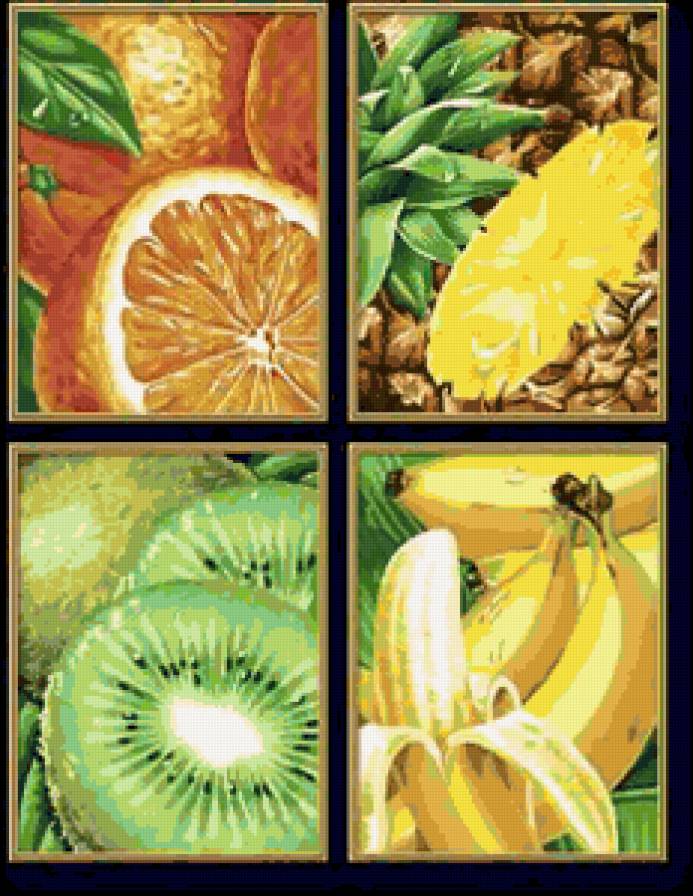 ТРОПИЧЕСКИЕ ФРУКТЫ - фрукты, плоды, киви, для кухни, апельсин, кухня, банан, на кухню - предпросмотр