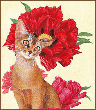 котенок - цветы, котенок - оригинал