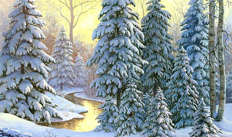 Волшебница-зима... - снег, пейзаж, елочки, зима, лес - оригинал