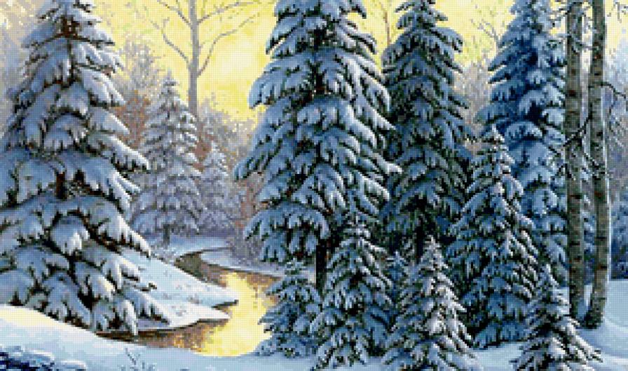 Волшебница-зима... - пейзаж, лес, зима, снег, елочки - предпросмотр