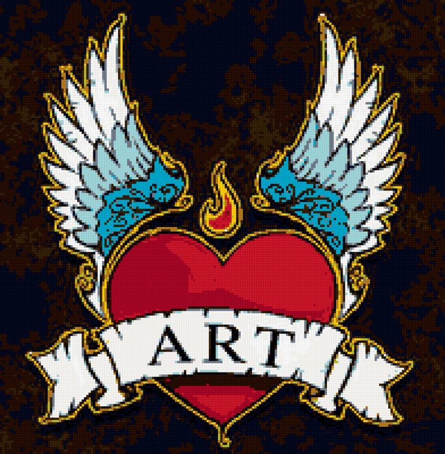 Art - сердце - сердце, огонь, искусство, логотип - предпросмотр