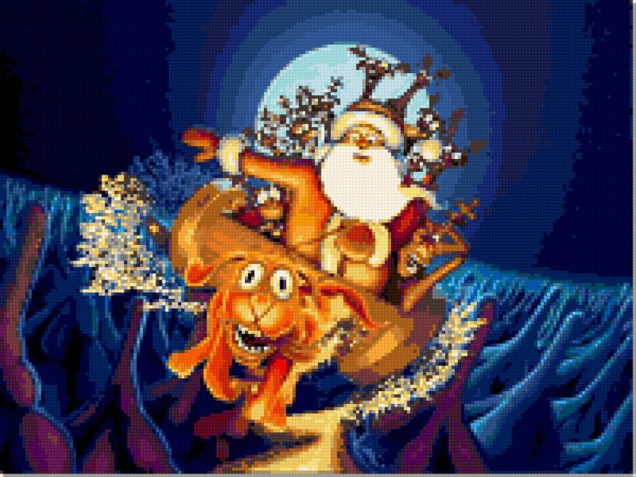 Дед Мороз - новый год, рождество, олень, дед мороз - предпросмотр