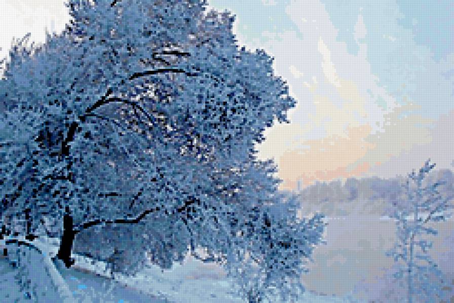 зима - снег, зима, дерево - предпросмотр