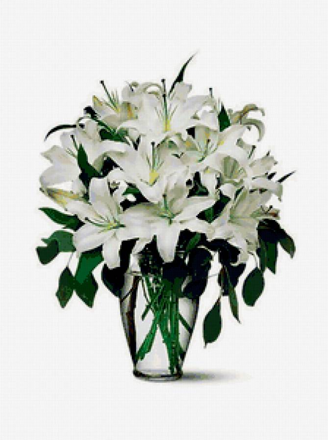Лилии - ваза, цветы, открытка, букет - предпросмотр