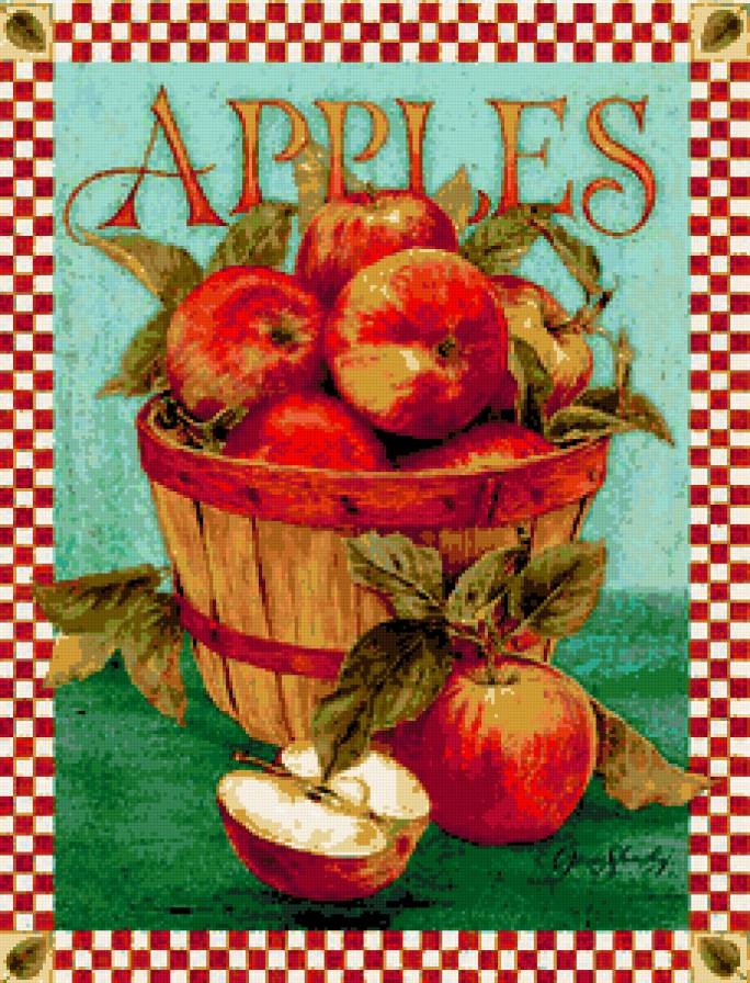 Яблоки - урожай, панно, корзина, яблоко, яблоки, яблочки - предпросмотр