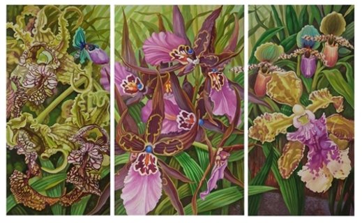 Орхидеи    (Триптих -общий вид) - орхидеи, цветы, триптих, диптих, орхидея, букет, полиптих - оригинал
