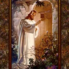 Оригинал схемы вышивки «иисус стучится в дверь» (№209105)