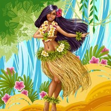 Схема вышивки «гавайская девушка»