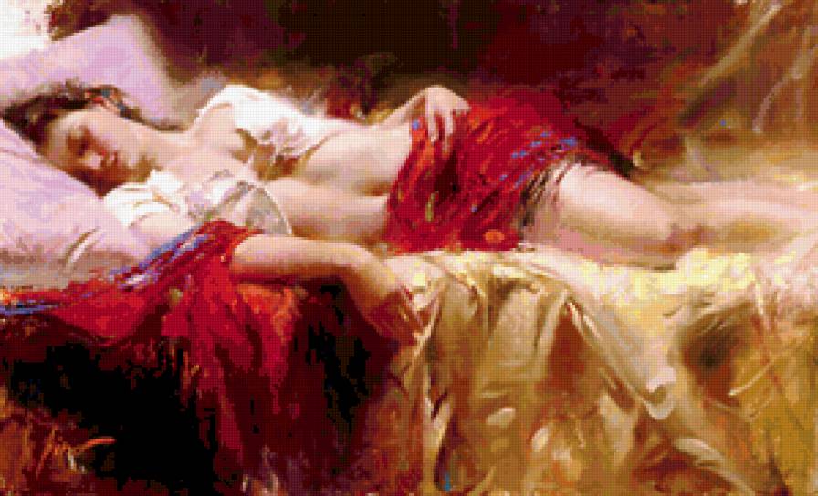 Спящая дева - античность, женщина, живопись, девушка - предпросмотр