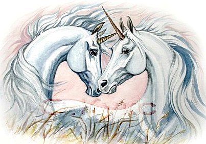 Единороги - единороги, кони, лошади, животные - оригинал