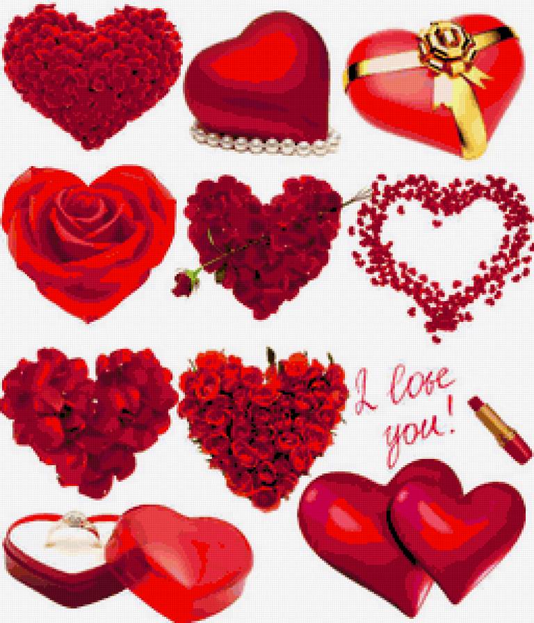 сердечки - валентинки, любовь, сердечки, валентинка - предпросмотр