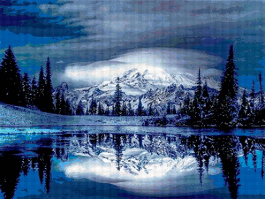 зима - зима, природа, горы, озеро - предпросмотр