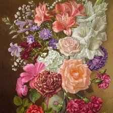 Оригинал схемы вышивки «Натюрморт, цветы, розы» (№213642)