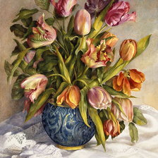 Оригинал схемы вышивки «Букет тюльпанов» (№214326)